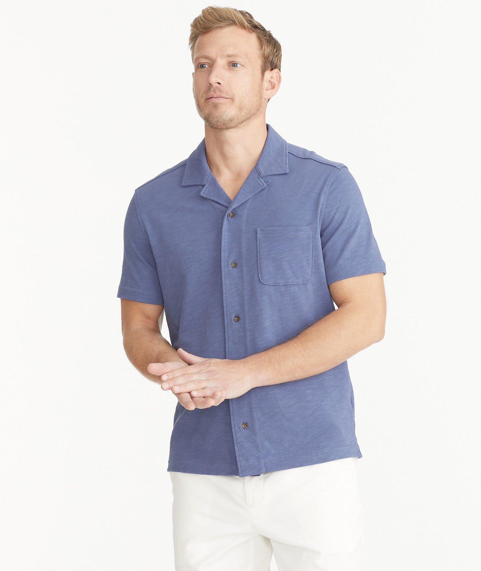 Cotton Slub Resort Shirt Blue Indigo | Camp Collar | UNTUCKit