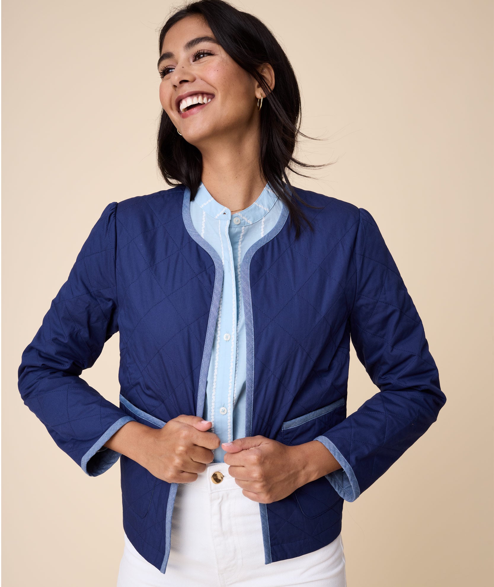 Eileen Fisher Airy Organic Cotton Quilted Jacket – In Full Swing