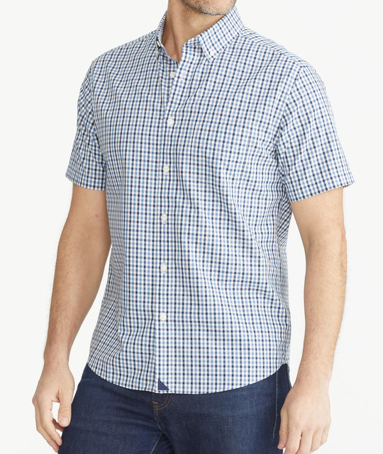 B91xZ Shirts for Men Wrinkle Free Short Sleeve Button Down Shirt