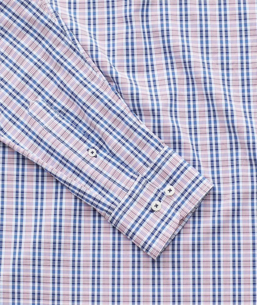 Wrinkle-Free Performance Nathanson Shirt Red Navy & White Plaid | UNTUCKit