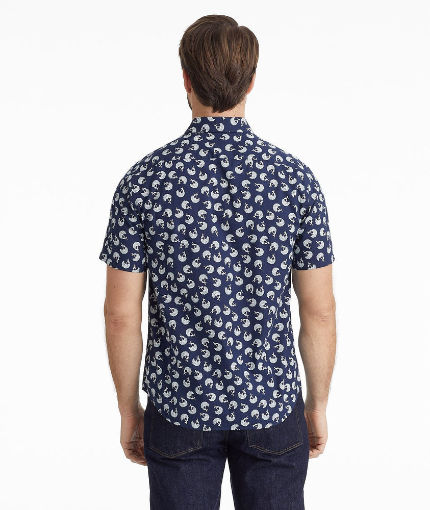 Classic Cotton Short-Sleeve Pinon Shirt Fan Flower Print | UNTUCKit
