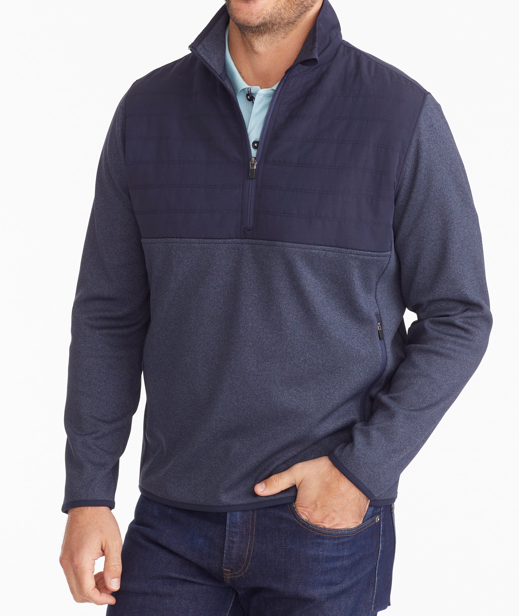 Two-Tone Quarter-Zip Sweatshirt - FINAL SALE