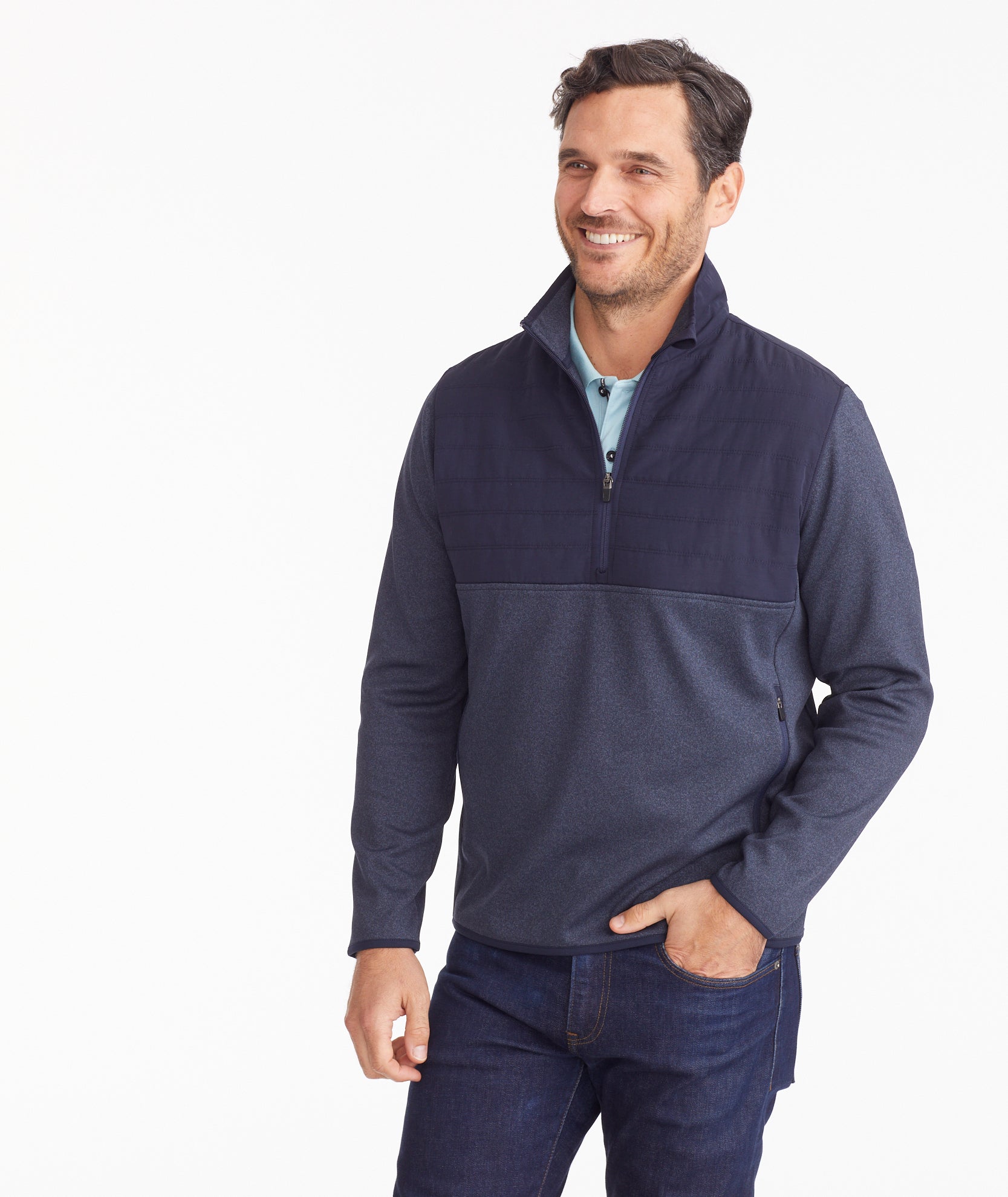 Two-Tone Quarter-Zip Sweatshirt - FINAL SALE