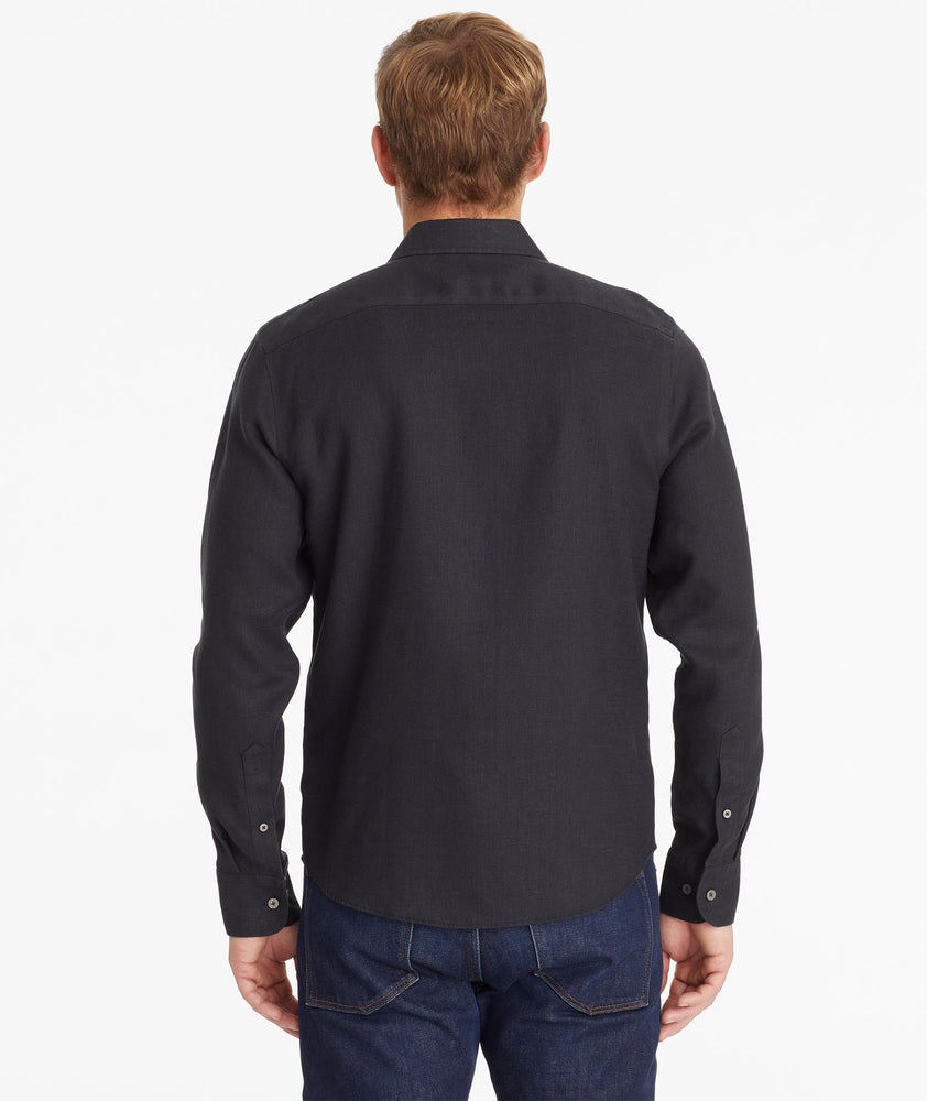Wrinkle-Resistant Linen Vin Santo Shirt Black | UNTUCKit