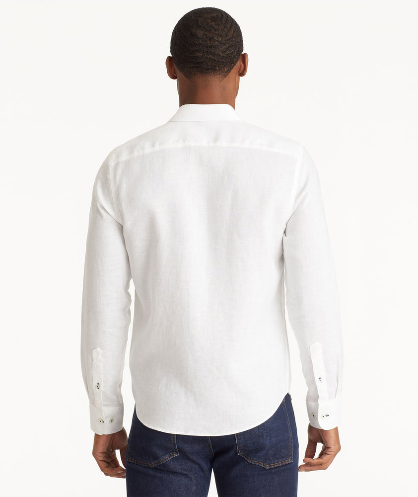 Wrinkle-Resistant Linen Vin Santo Shirt White