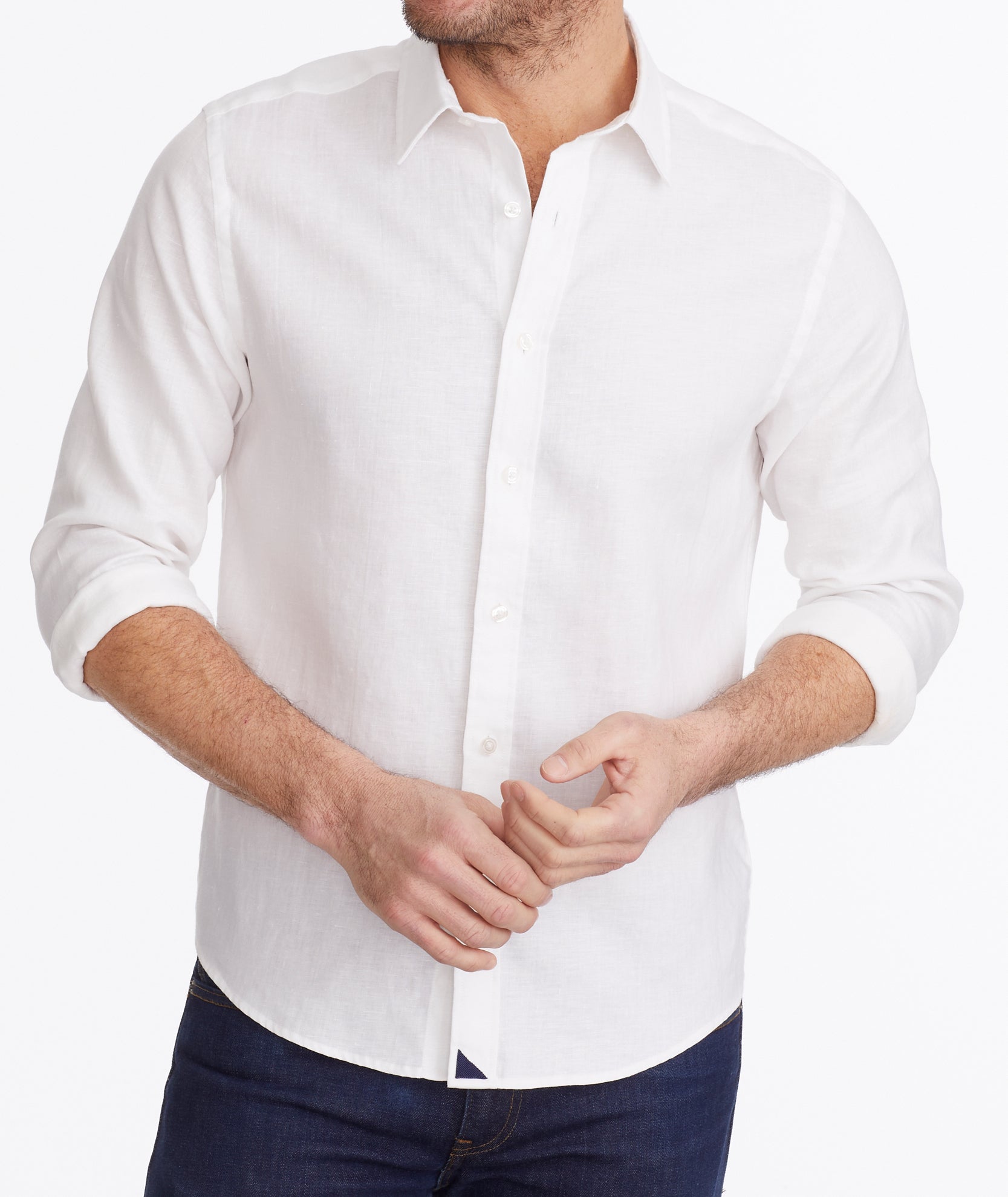 Wrinkle-Resistant Linen Vin Santo Shirt Solid White | UNTUCKit