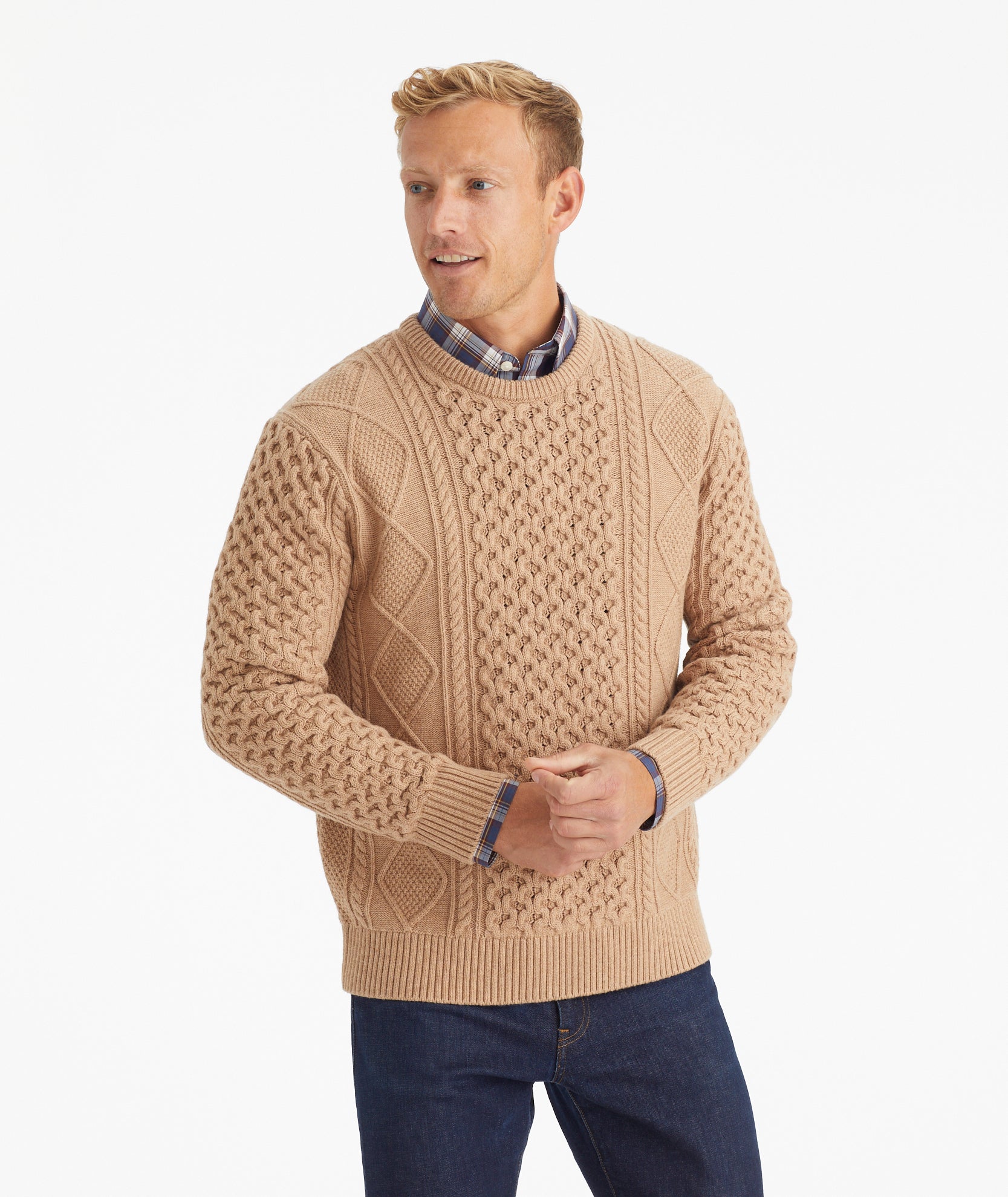 Cable Knit Crewneck Sweater